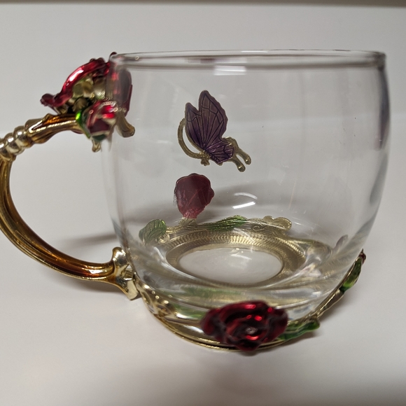 Arc of France Butterfly and Flower Vintage Glassware - Picture 4 of 7